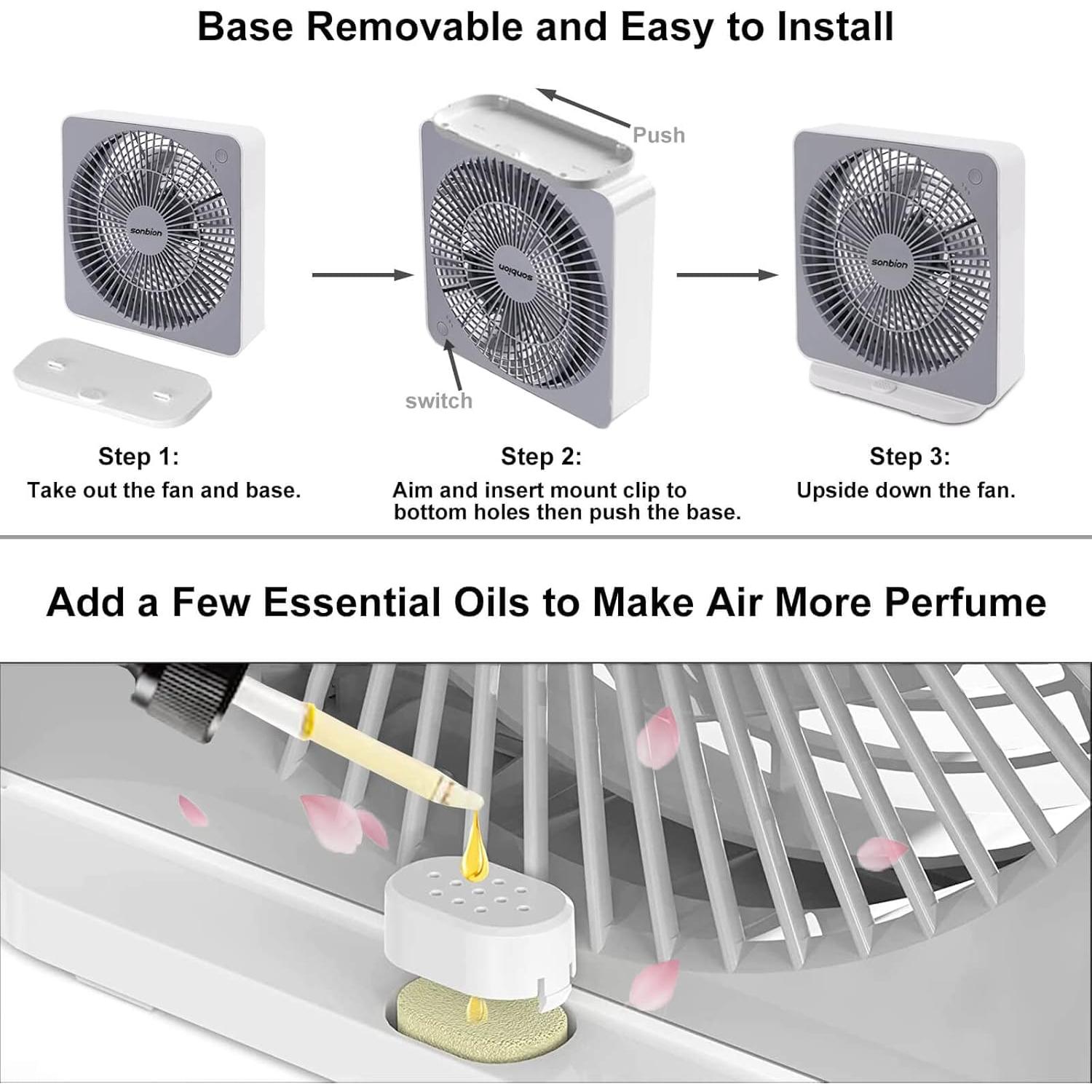 Ventilador de caja SONBION ZL2002Y 10" silencioso 3 velocidades