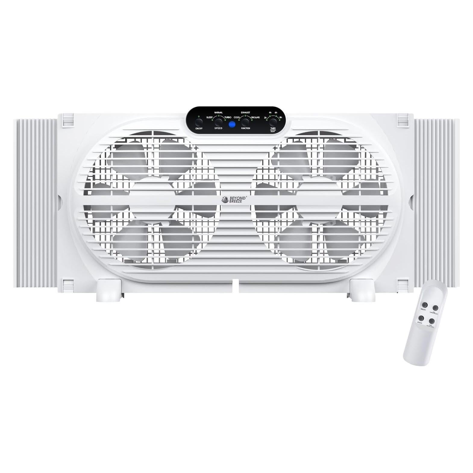 Ventilador de Ventana Doble BEYOND BREEZE 9" con Control Remoto