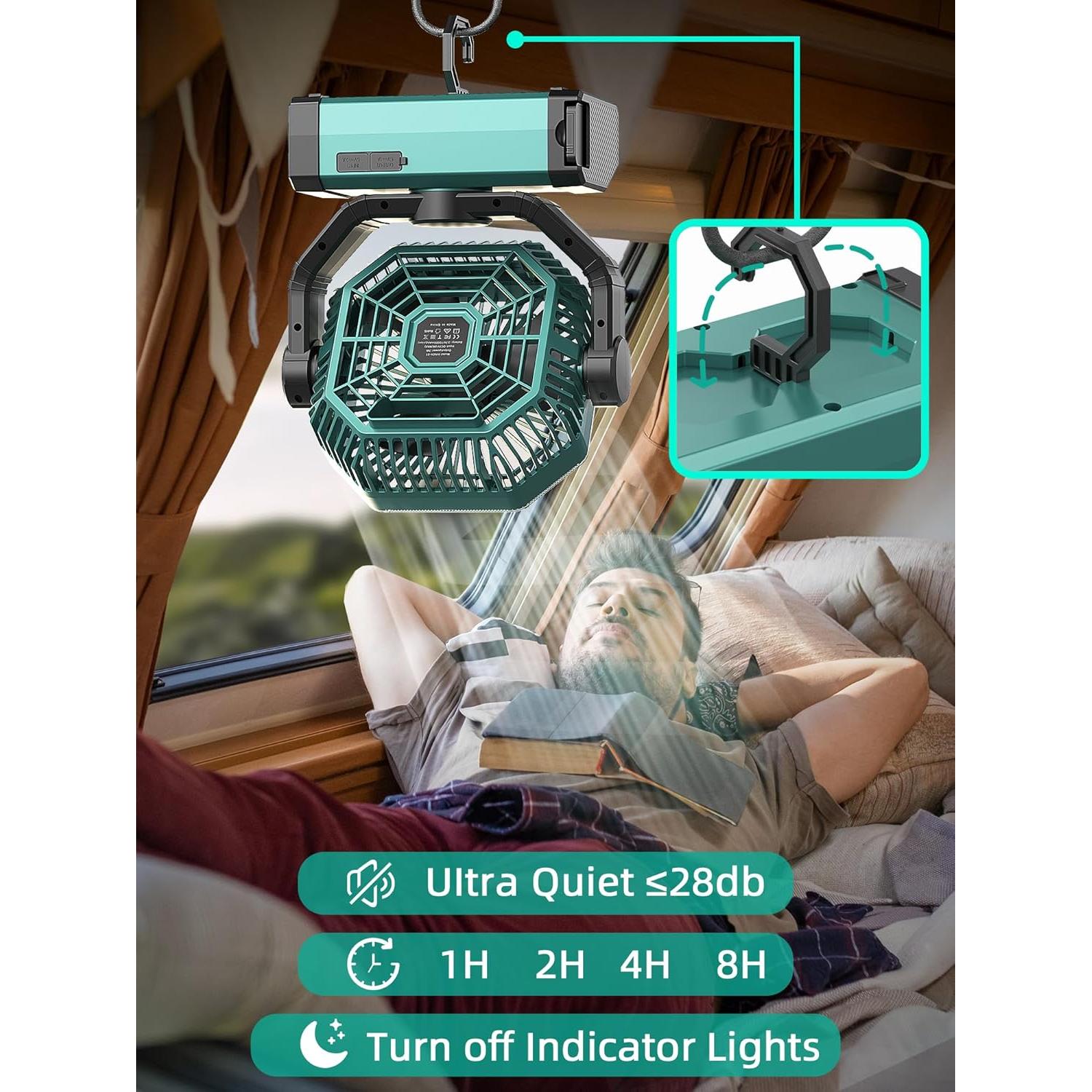 Ventilador Portátil Recargable Orteen 9" con Control Remoto