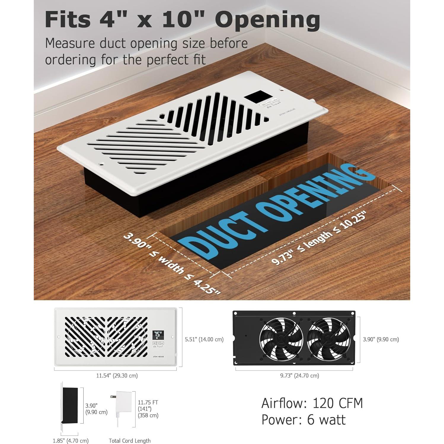 Ventilador de Refuerzo de Registro ATOM NEXUS 4x10" 15W