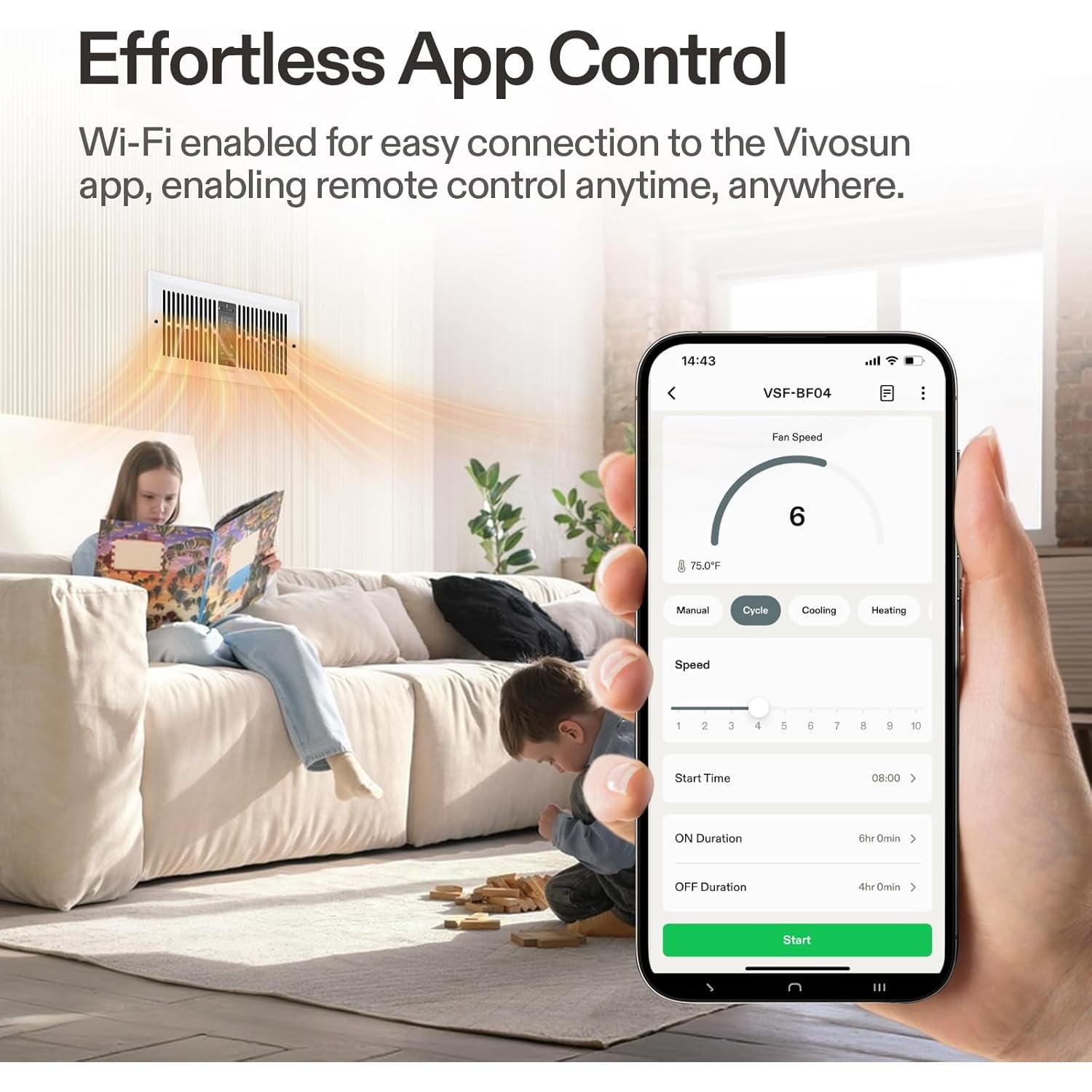 Ventilador Aumentador de Registro VIVOSUN 10 Velocidades Blanco