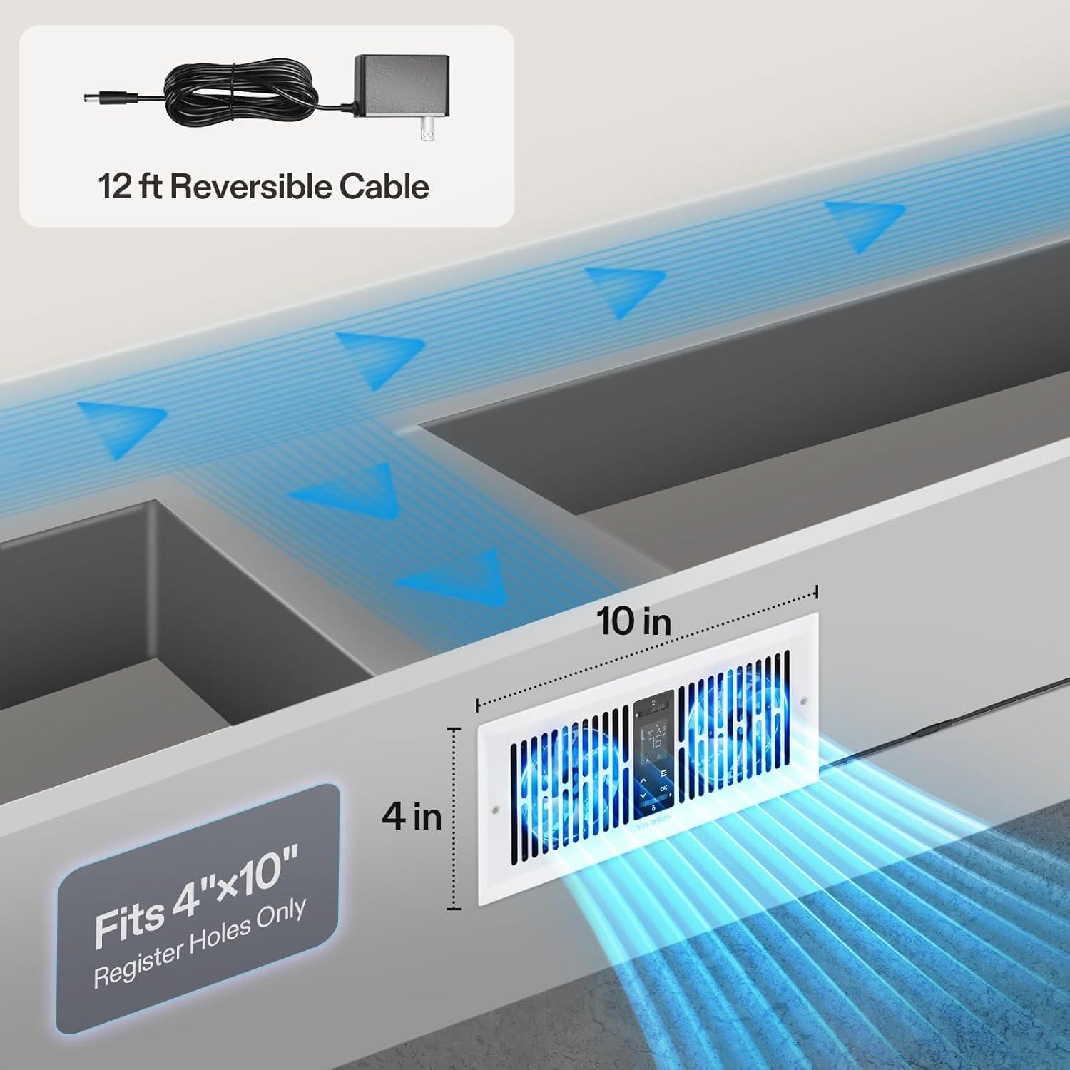 Ventilador Aumentador de Registro VIVOSUN 10 Velocidades Blanco