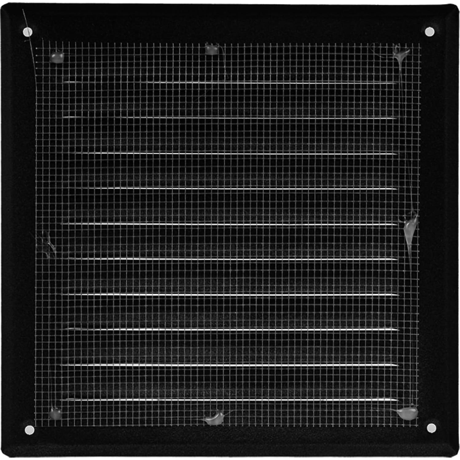Rejilla de Ventilación Cuadrada 6x6" Acero Inoxidable Negro HVAC