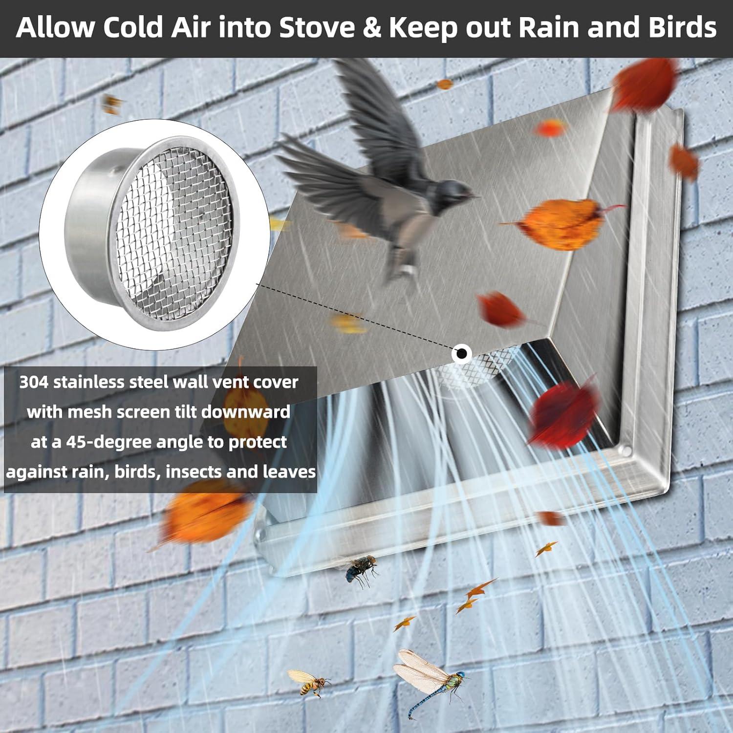 Kit de Entrada de Aire Fresco JYINCPED 2" x 152.4 cm para Estufa de Pellets