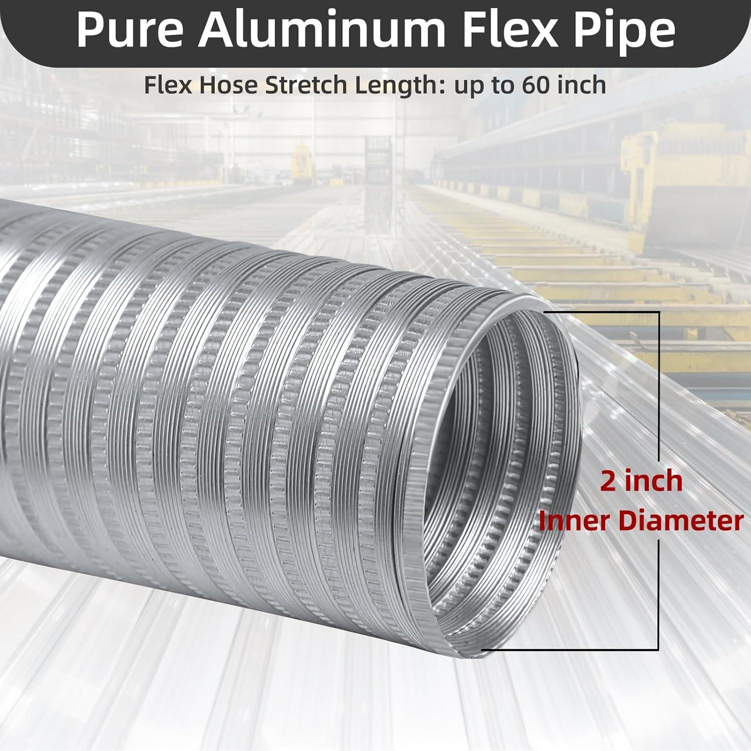 Kit de Entrada de Aire Fresco JYINCPED 2" x 152.4 cm para Estufa de Pellets