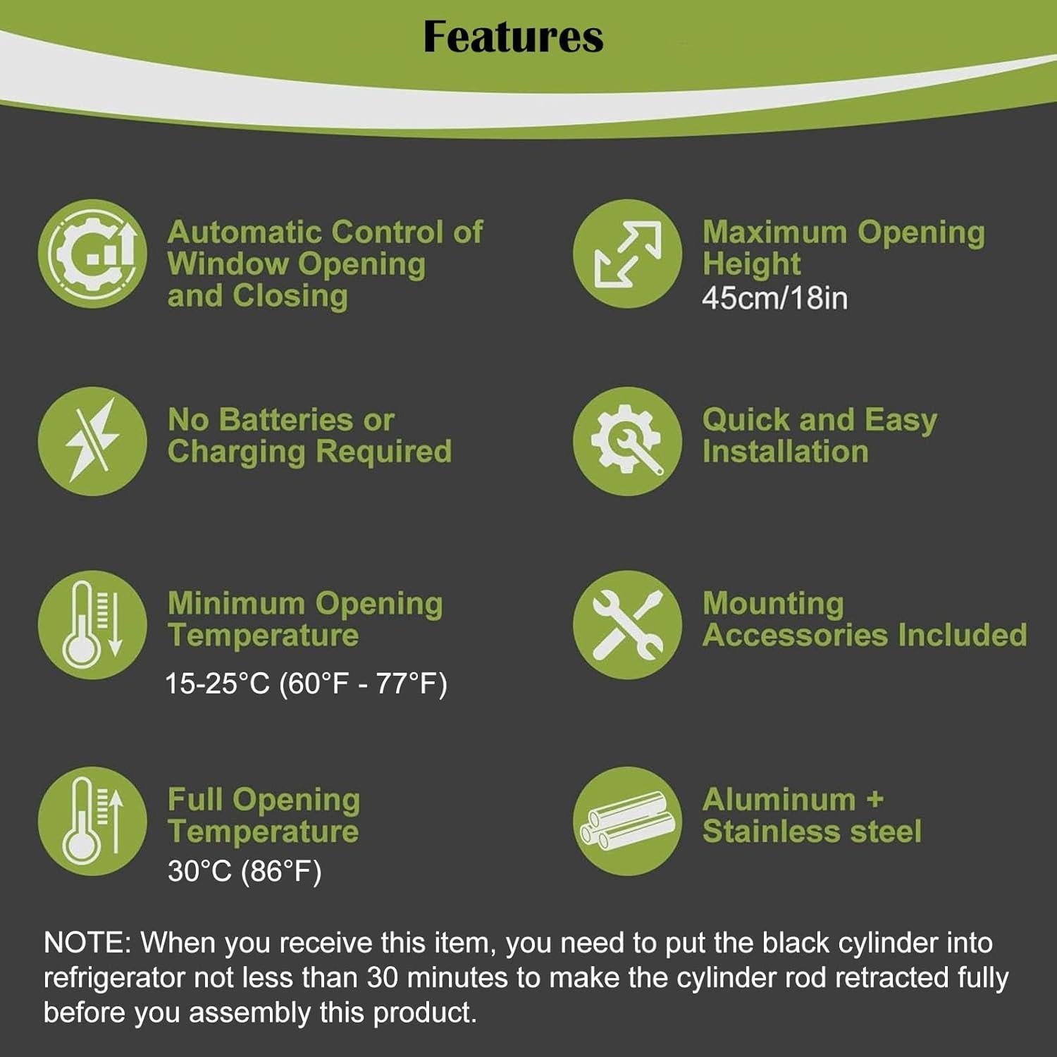 Abridor de Ventana Automático Tawveml 2PCS para Invernadero