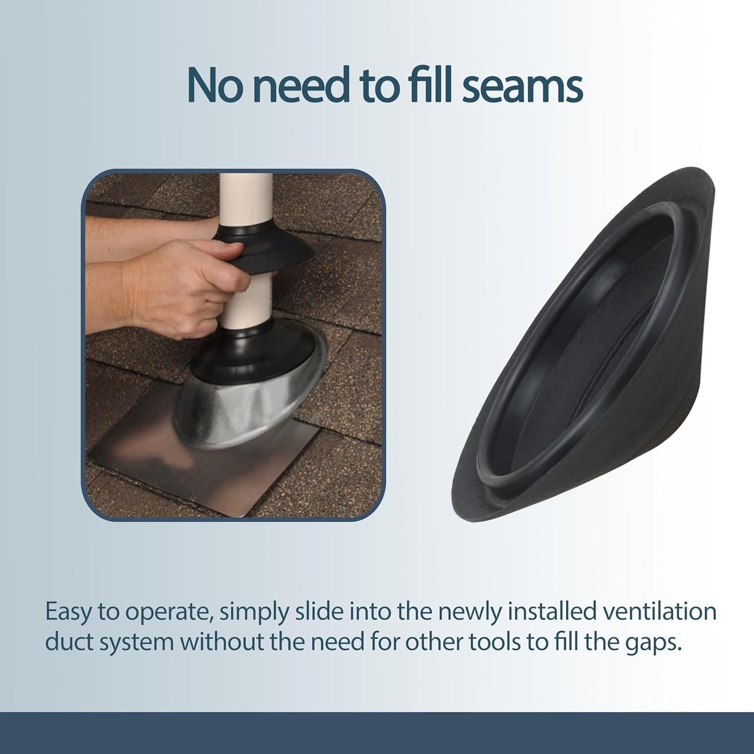 Collar de Lluvia KAZFFD 14136 para Tuberías 3-7.6 cm Negro