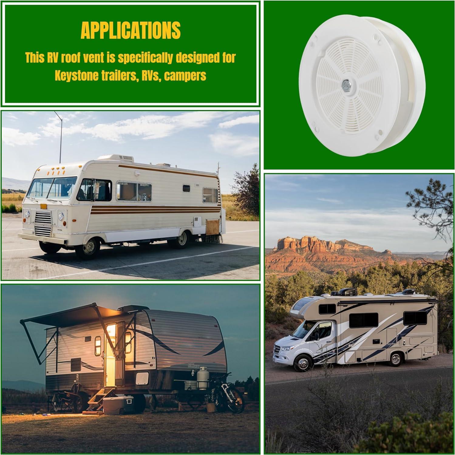 Ventilador de Techo RV NuFlySic 2 Pcs Impermeable Blanco