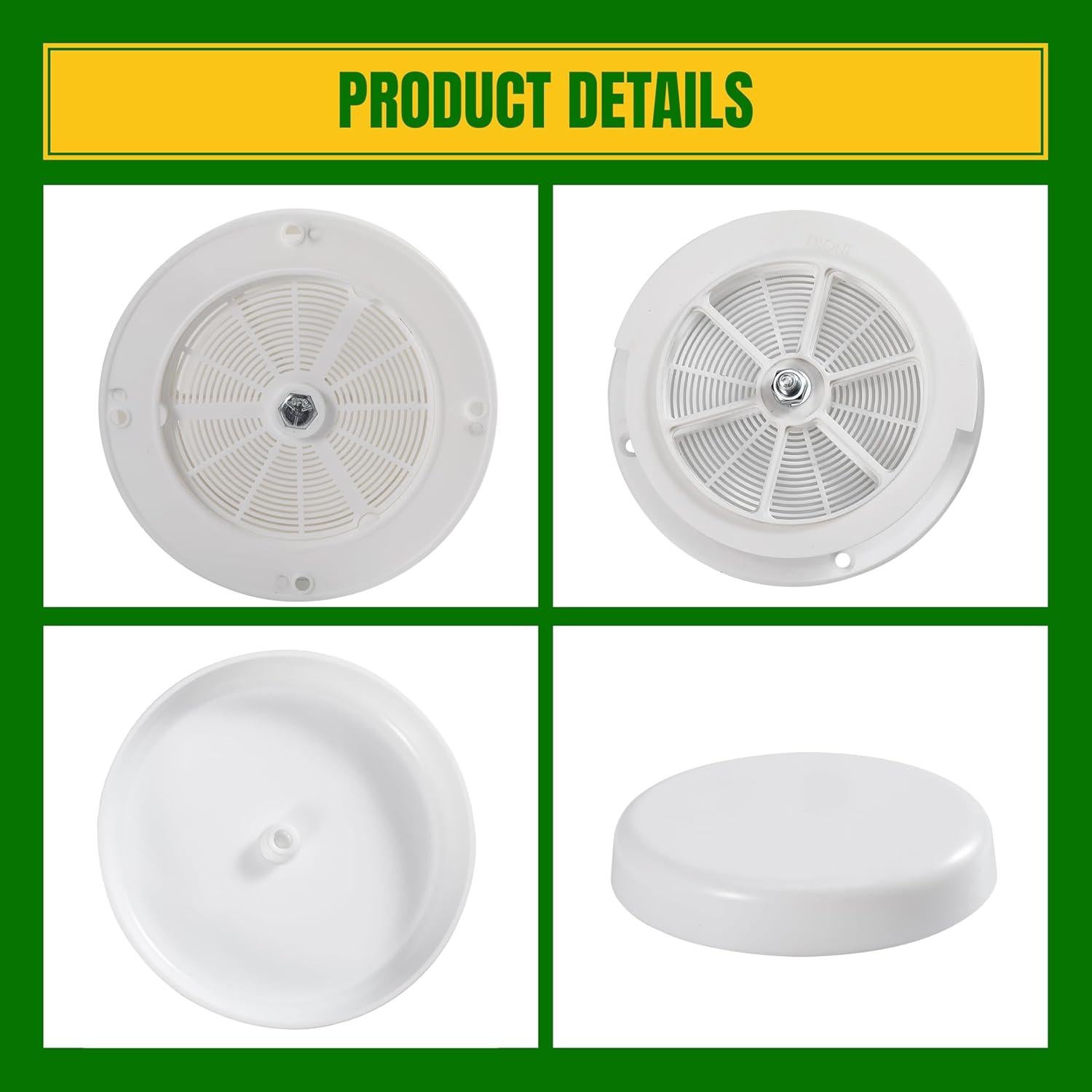 Ventilador de Techo RV NuFlySic 2 Pcs Impermeable Blanco