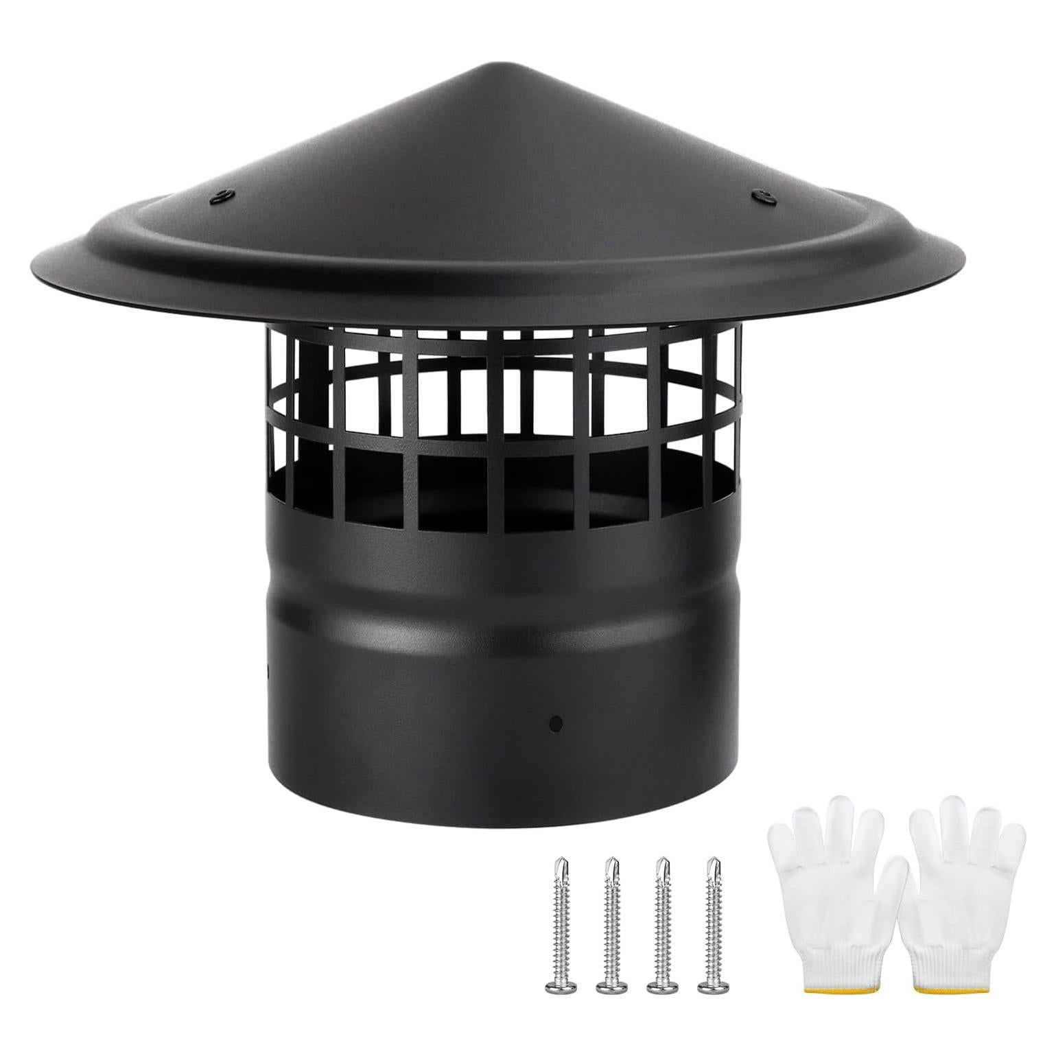 Tapa de Chimenea Redonda 4 Pulgadas Acero Galvanizado CLLOMAGY
