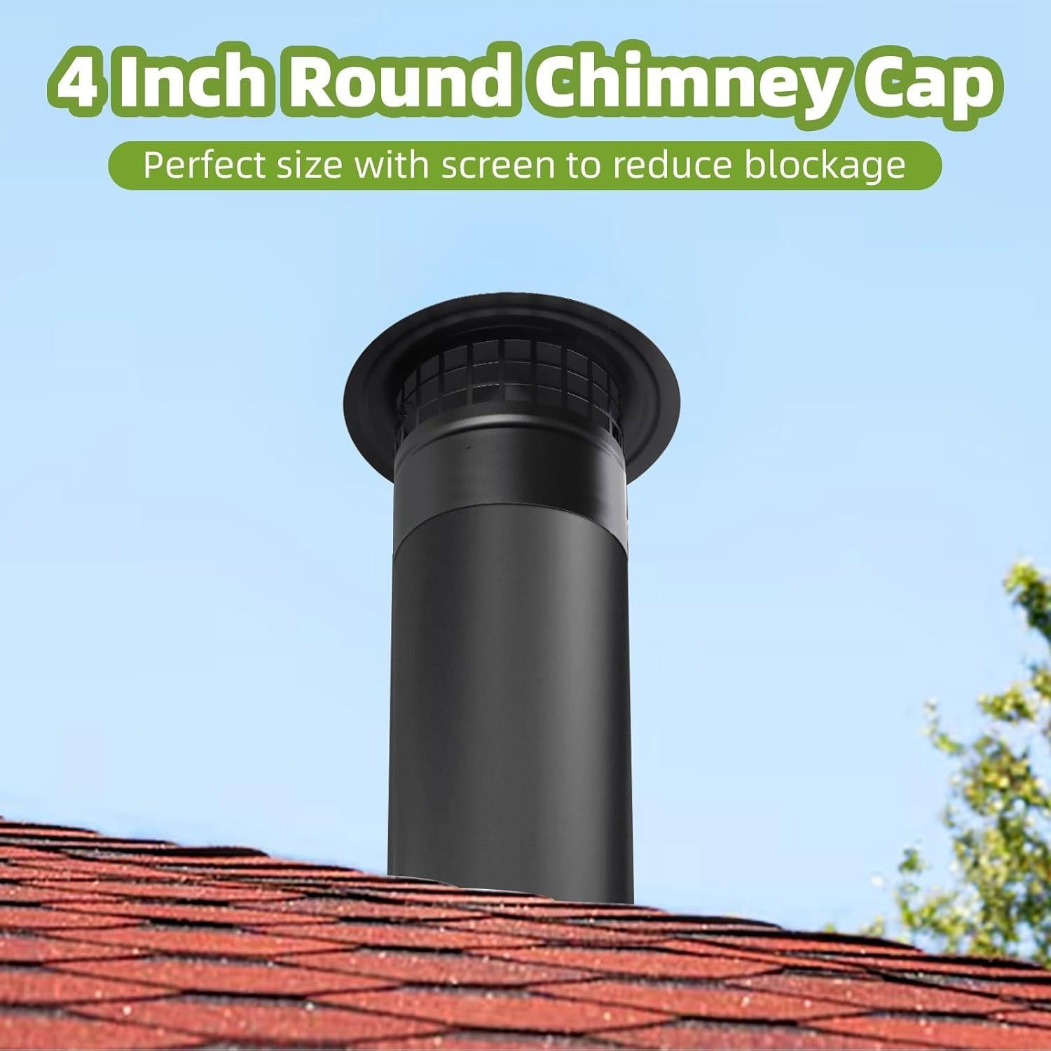 Tapa de Chimenea Redonda 4 Pulgadas Acero Galvanizado CLLOMAGY