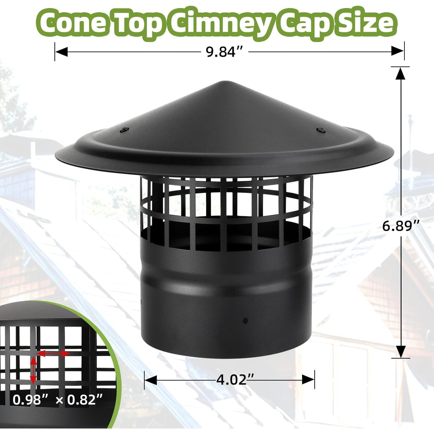 Tapa de Chimenea Redonda 4 Pulgadas Acero Galvanizado CLLOMAGY