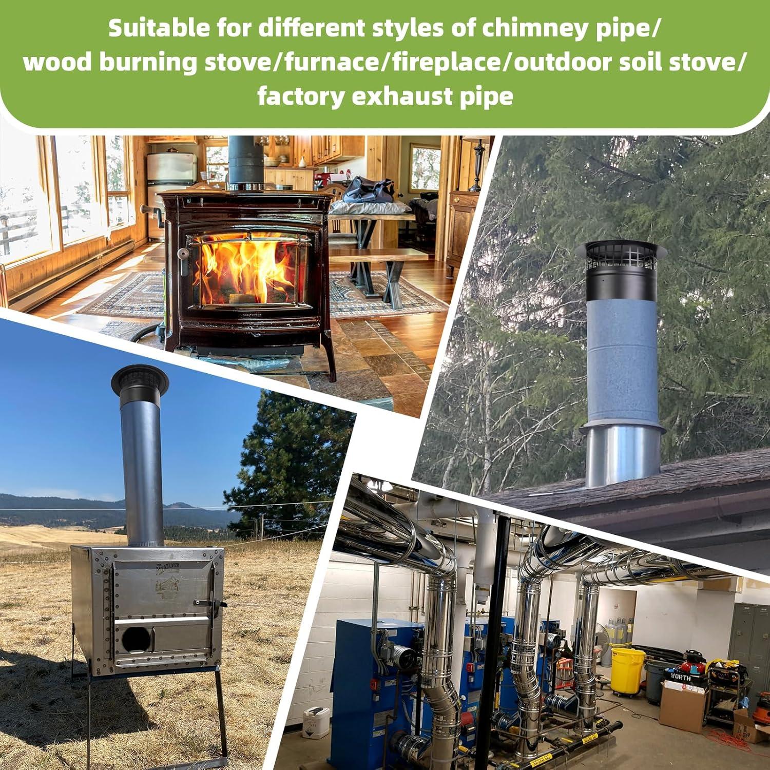 Tapa de Chimenea Redonda 4 Pulgadas Acero Galvanizado CLLOMAGY