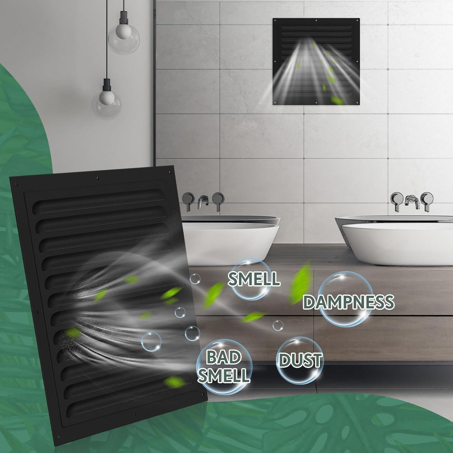 Ventiladores de Ático de Aluminio Yaocom 30.48x30.48cm - 2 Pcs