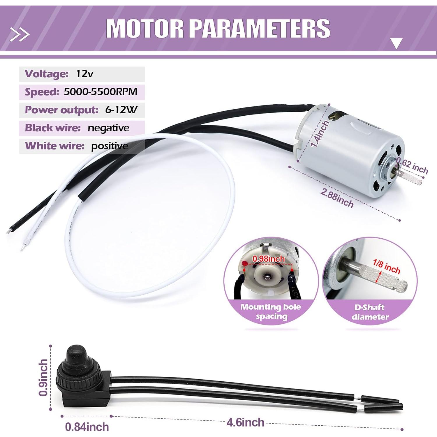 Aspa de Ventilador de 6" MZNOWSEA con Motor D-Shaft 12V
