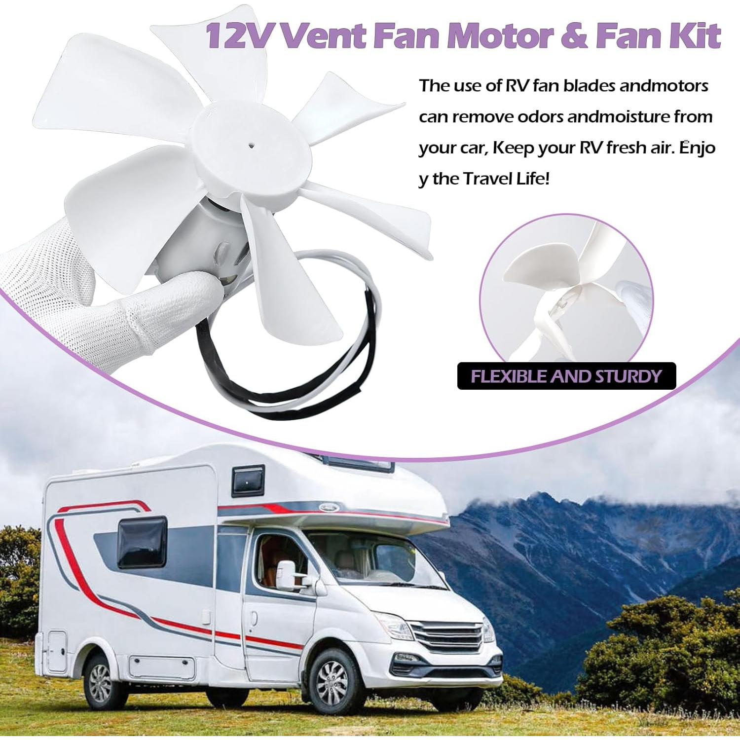 Aspa de Ventilador de 6" MZNOWSEA con Motor D-Shaft 12V