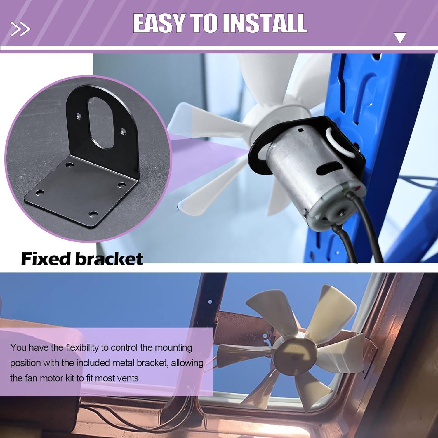 Aspa de Ventilador de 6" MZNOWSEA con Motor D-Shaft 12V