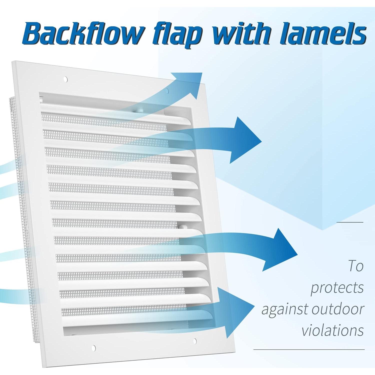 Ventilación de Gable Hon&Guan 30.48x30.48 cm Aluminio Blanco