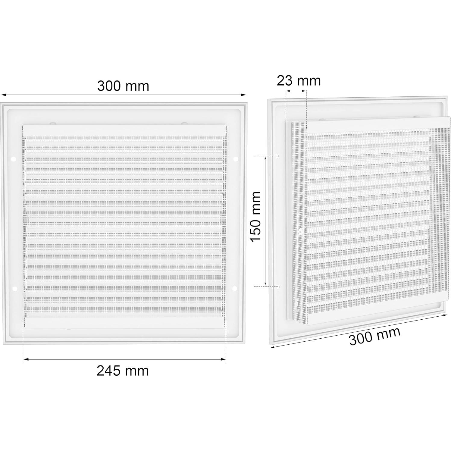 Ventilación de Gable Hon&Guan 30.48x30.48 cm Aluminio Blanco