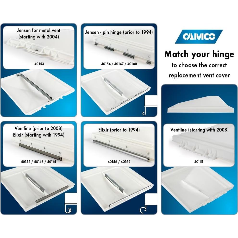 Tapa de Ventilación Camco 40168 Policarbonato Blanco 43.18x40.64cm