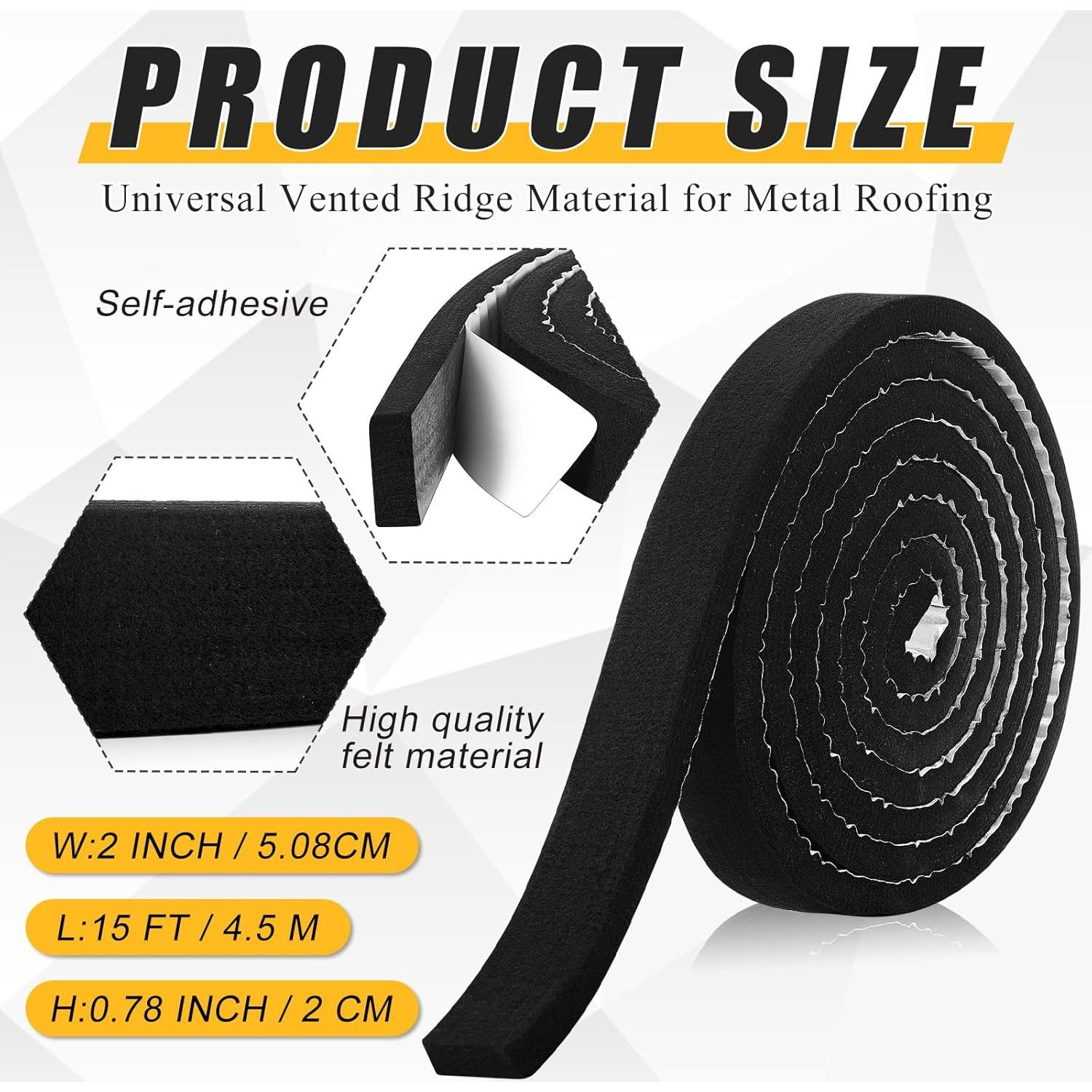 Tiras de Cierre Ventiladas Maasechs 2 Pcs 5.08 cm x 4.5 m Negro