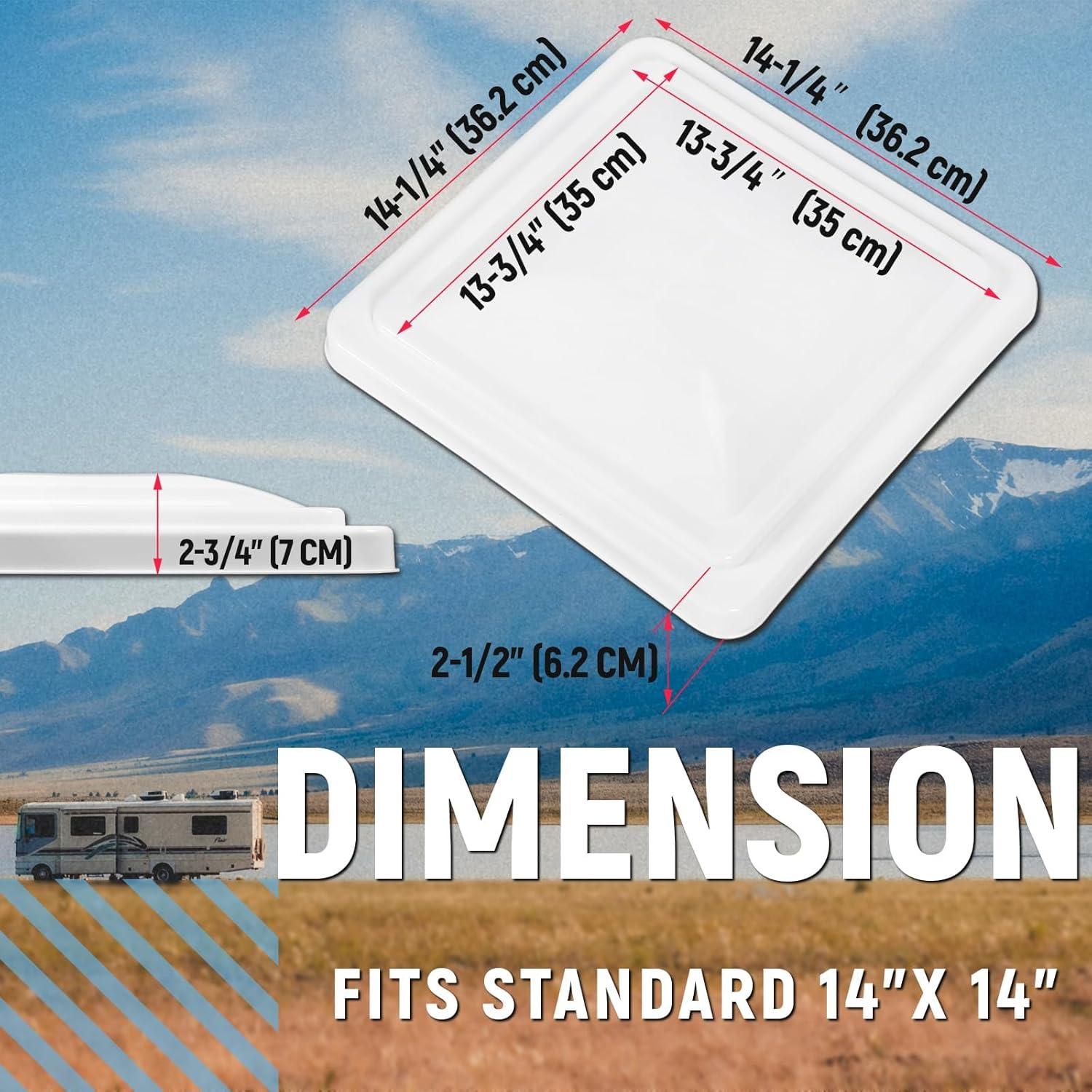 HECASA 3 Pcs Cubierta de Ventilación de Techo RV 14" Blanco