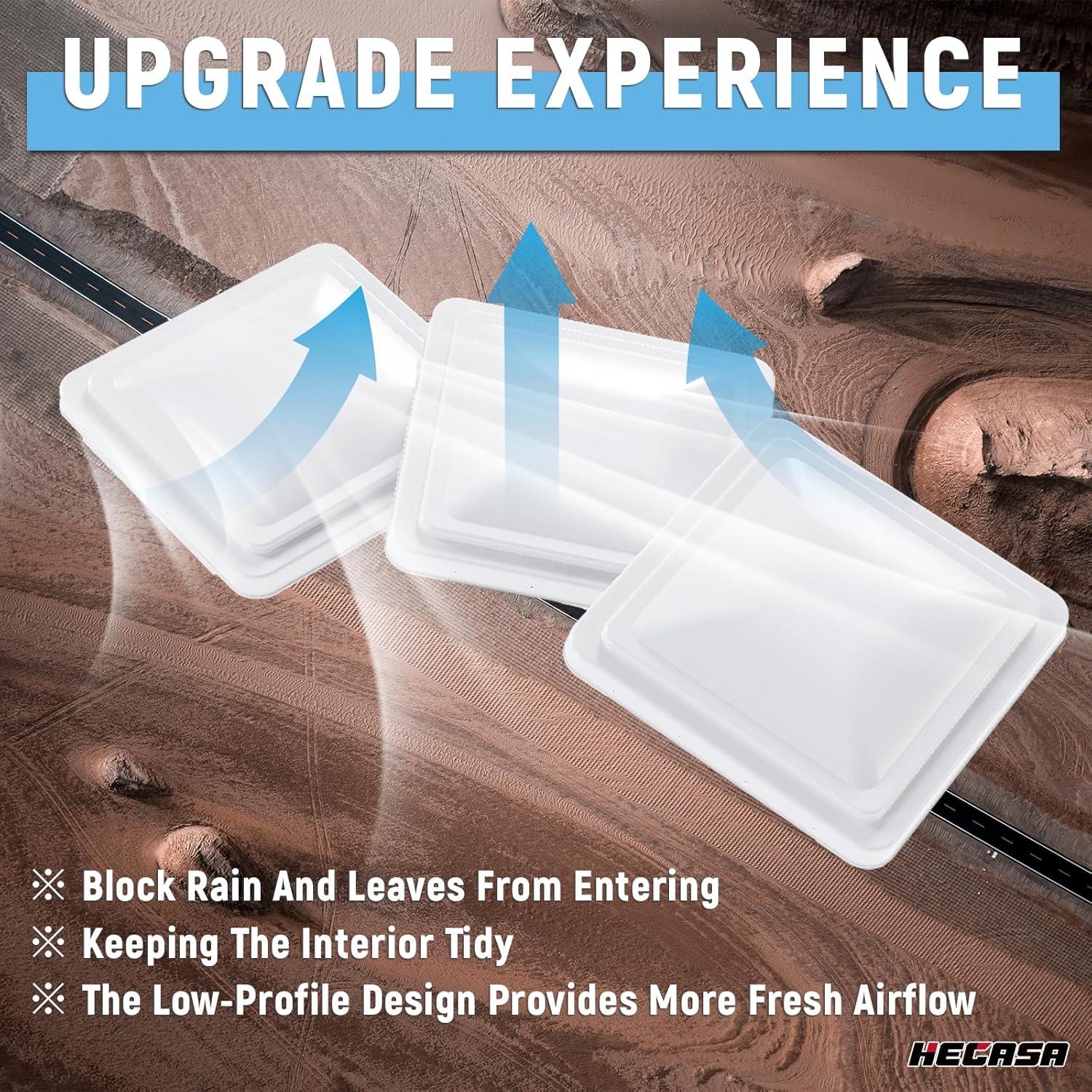 HECASA 3 Pcs Cubierta de Ventilación de Techo RV 14" Blanco