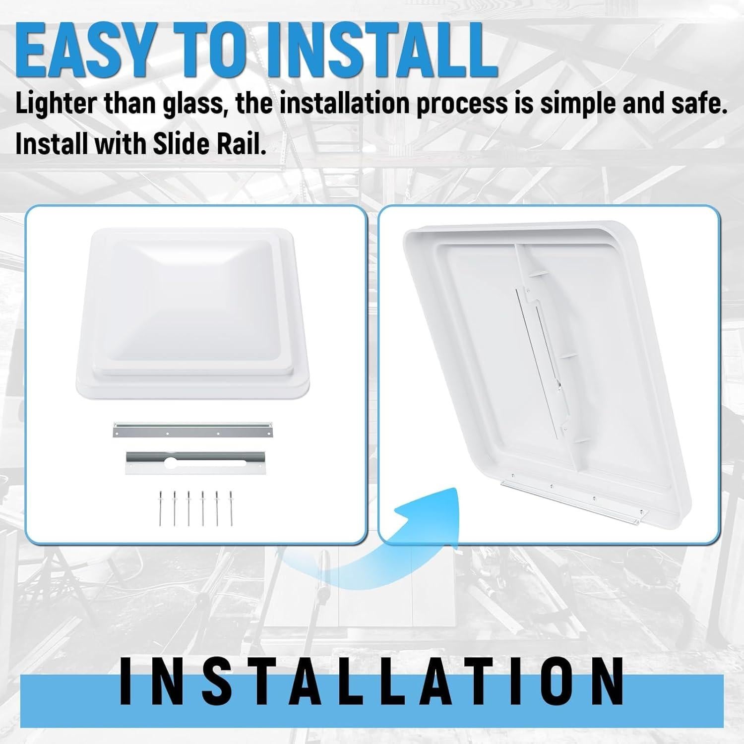 HECASA 3 Pcs Cubierta de Ventilación de Techo RV 14" Blanco