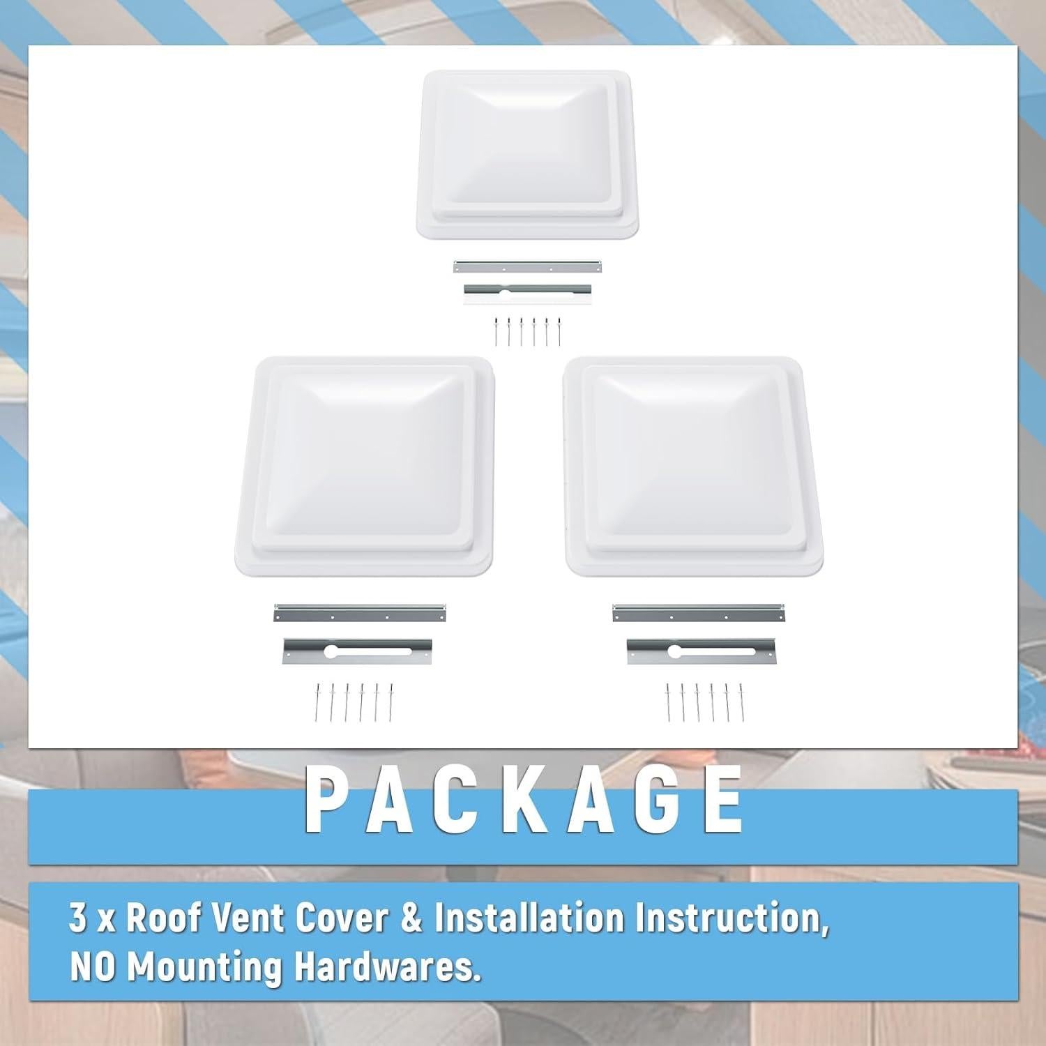 HECASA 3 Pcs Cubierta de Ventilación de Techo RV 14" Blanco
