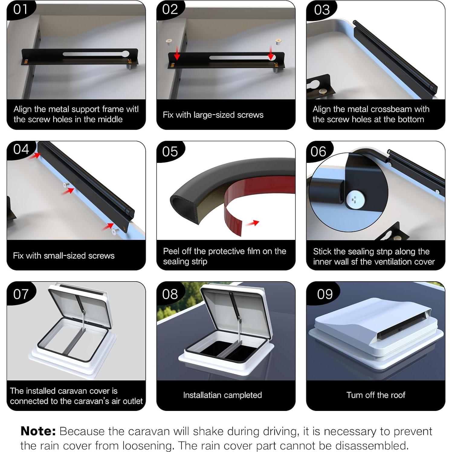 Cubierta de Ventilación para Techo de RV ACOVER 14"x14"