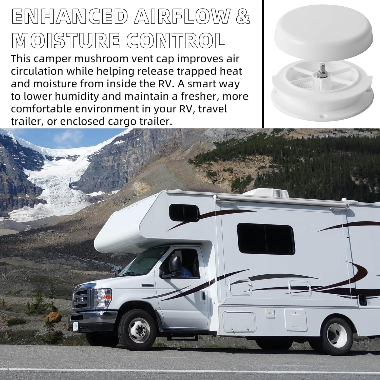 2 Tapas de Ventilación de Techo Estilo Hongo Aussio - Blanca