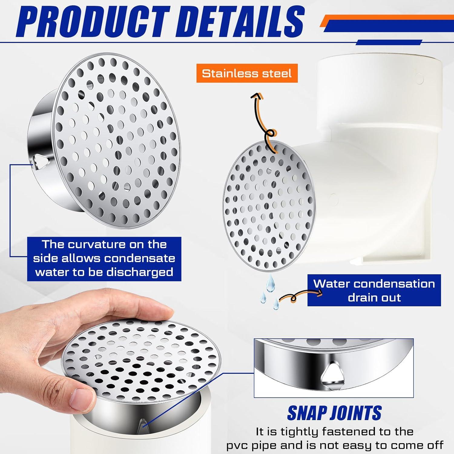 Tapa de Ventilación Moxweyeni 3" Acero Inoxidable 304 con Guantes