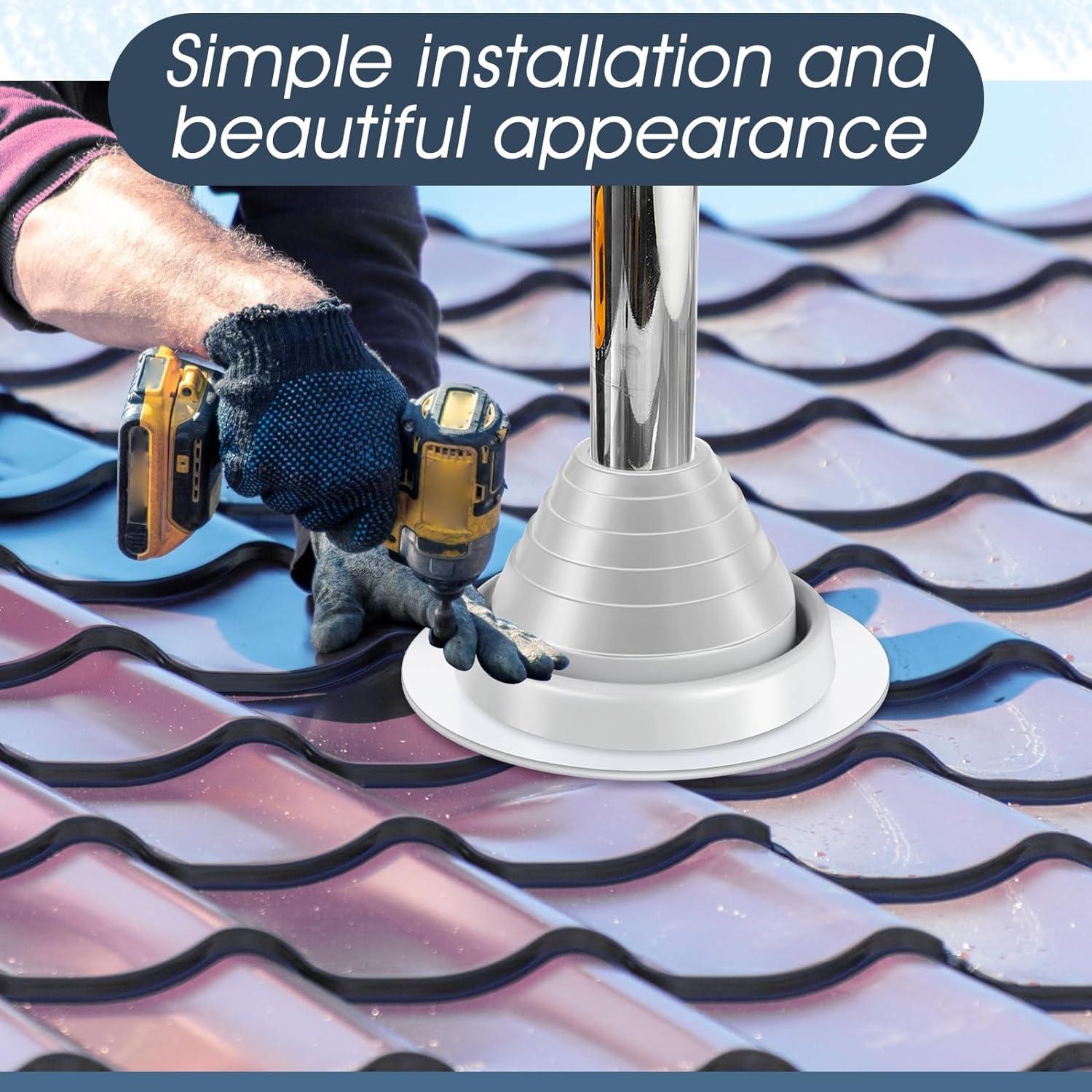 2 Botas de Flashing para Tuberías 1/4 a 5 EPDM Gris