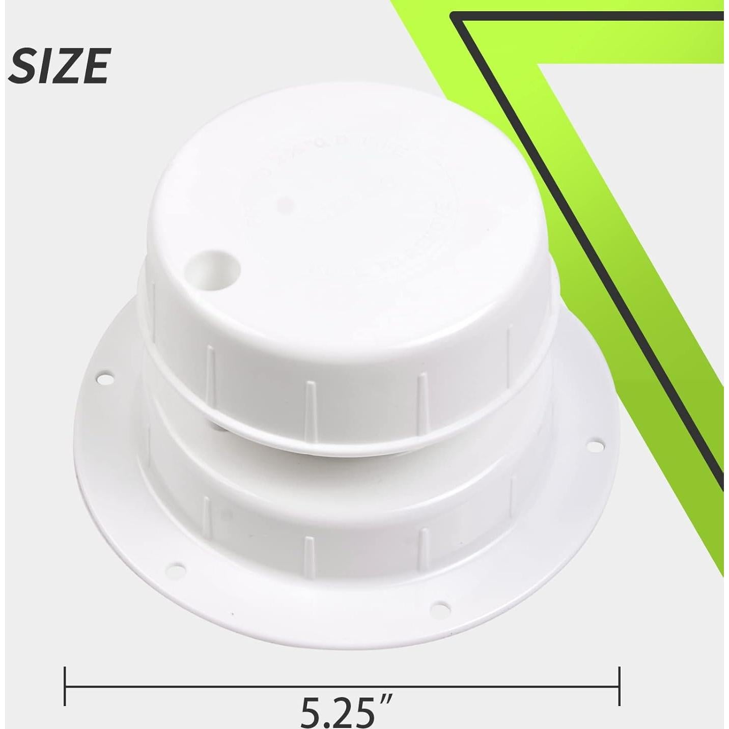 Tapa de Ventilación RVMATE para Tubo 2.54 a 6.03 cm Blanca