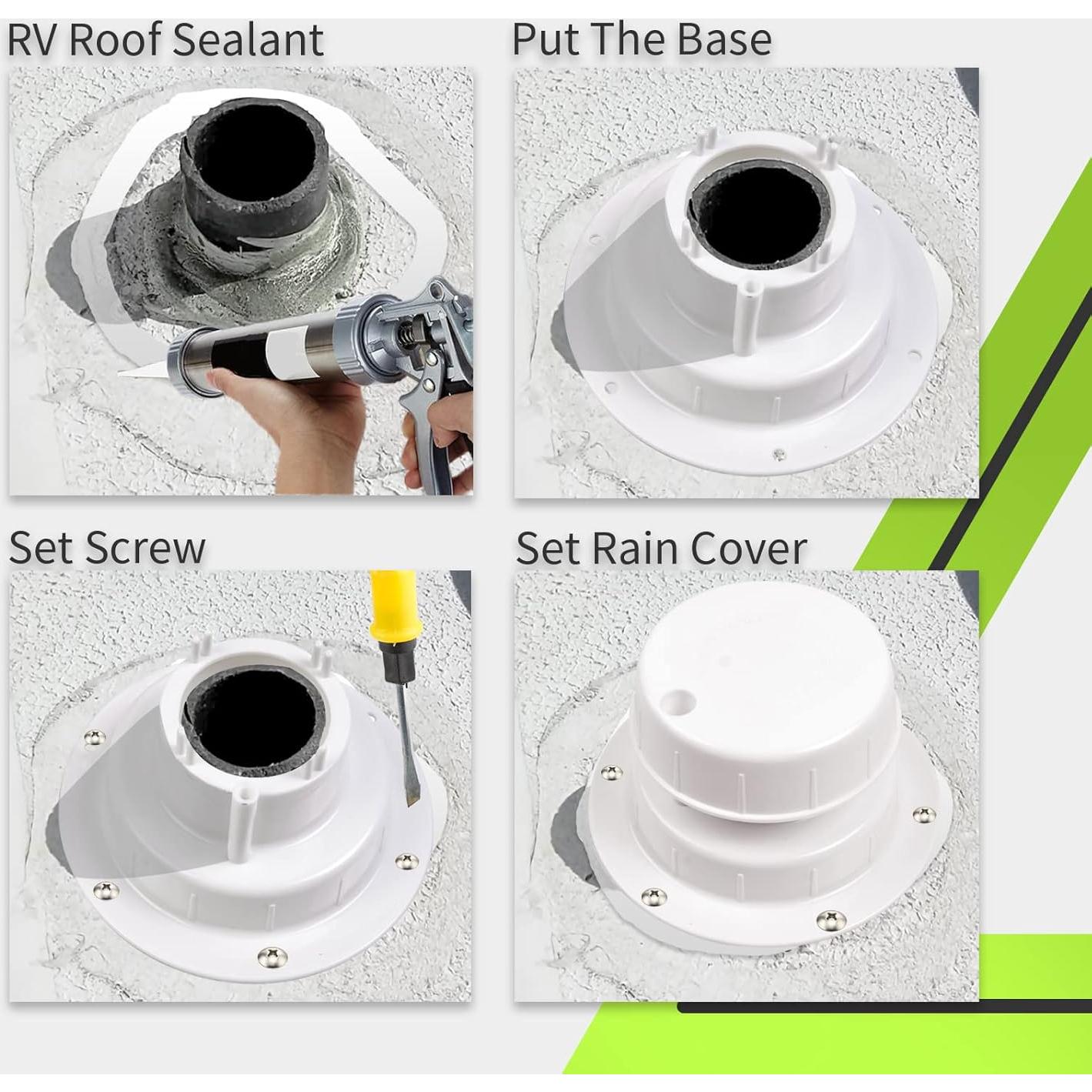 Tapa de Ventilación RVMATE para Tubo 2.54 a 6.03 cm Blanca
