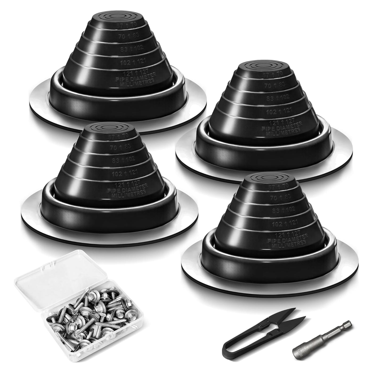 Kit de Ventilación de Techo ACNOYEL, 4 Pcs, Silicona Negra