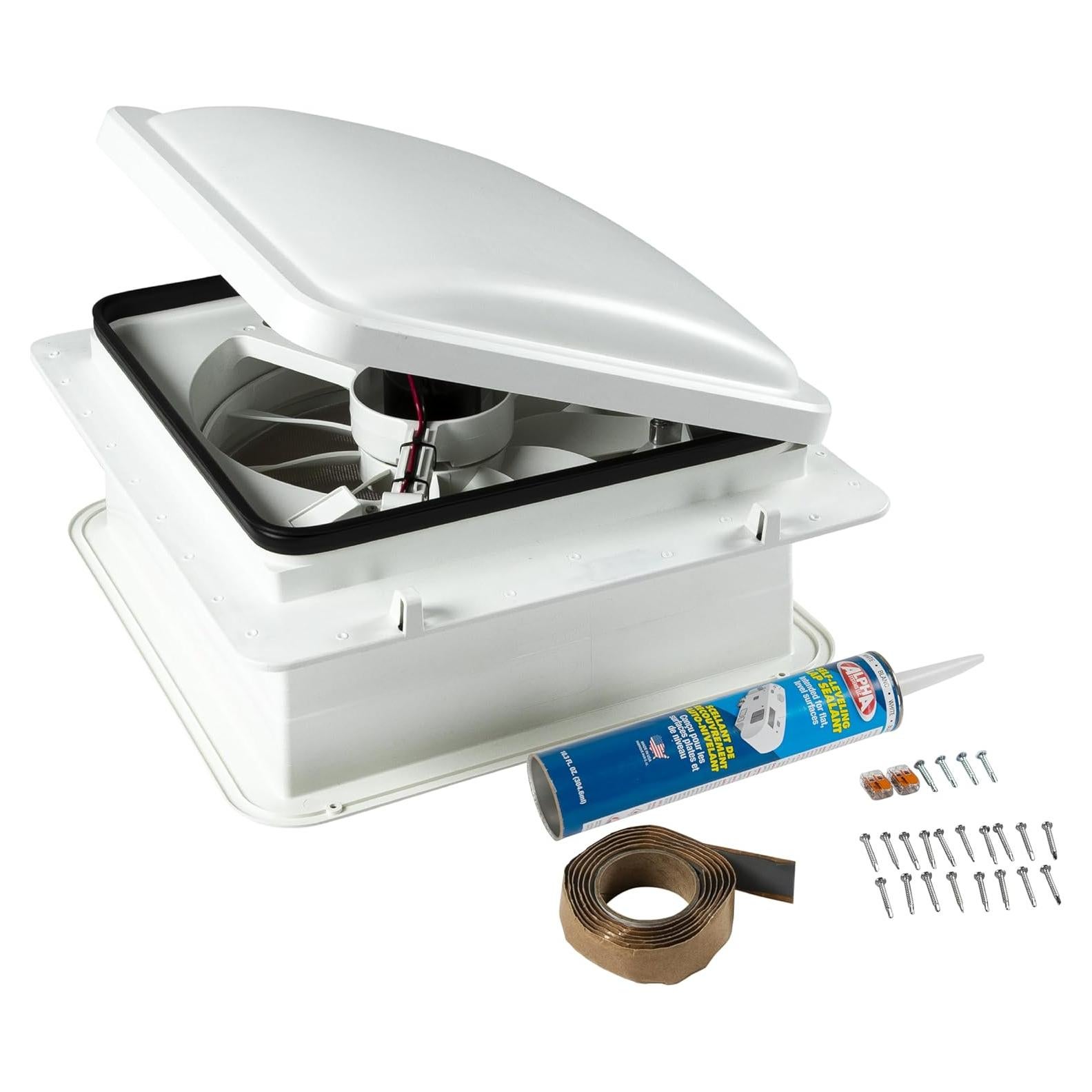 Ventilador de Techo Furrion 14" para RV 10 Aspas 12V Blanco