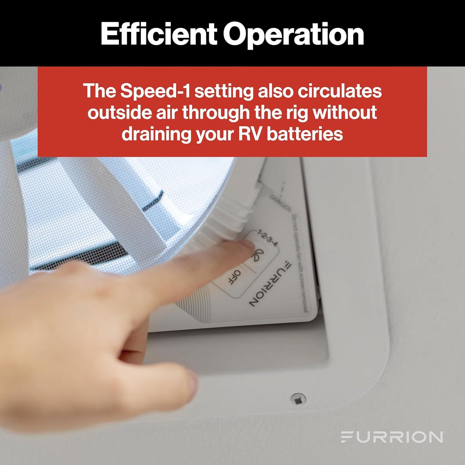 Ventilador de Techo Furrion 14" para RV 10 Aspas 12V Blanco