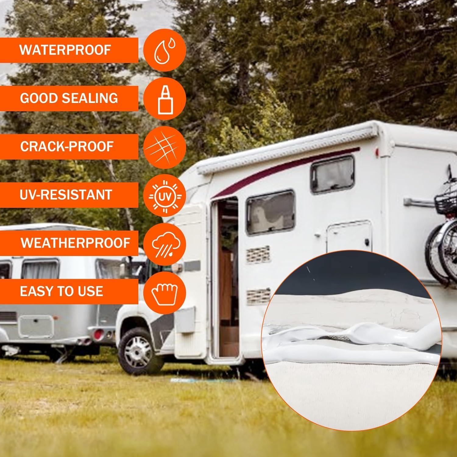 Sellador de Techo RV Autonivelante MuzeFansi - Paquete de 4, 40.4 oz