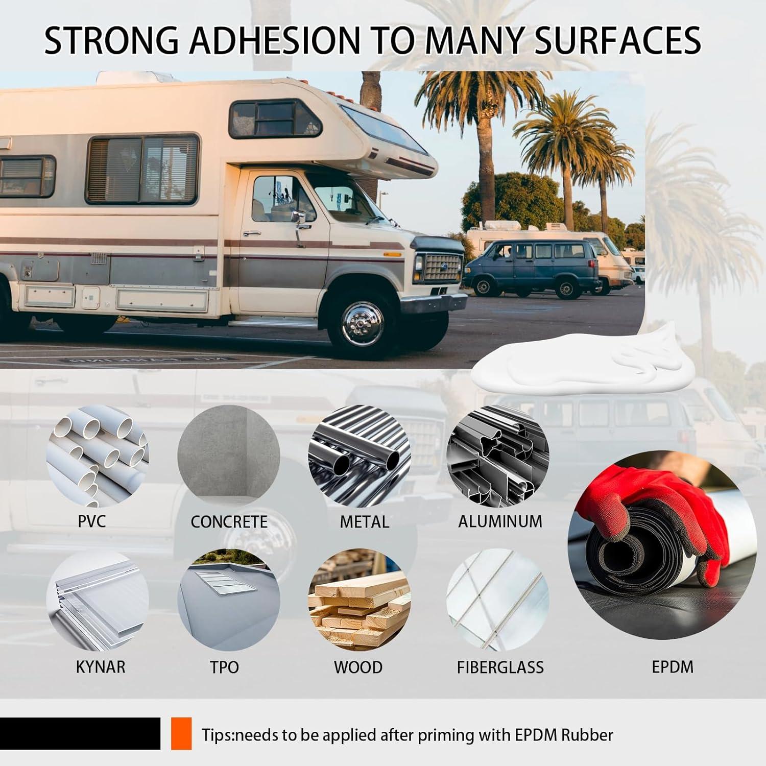 Sellador de Techo RV Autonivelante MuzeFansi - Paquete de 4, 40.4 oz