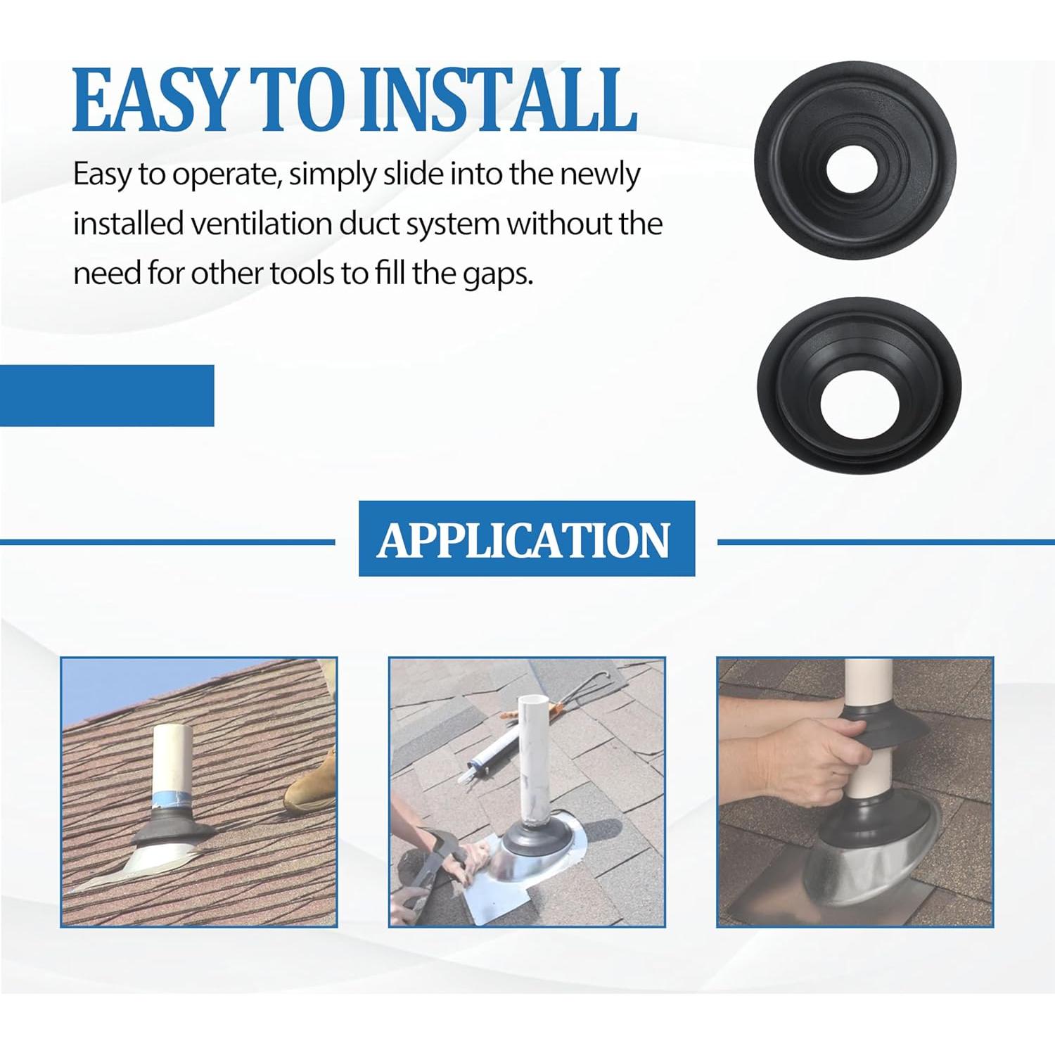 KAZFFD Collar de Lluvia y Flashing de Techo 2 Pcs 3-4"