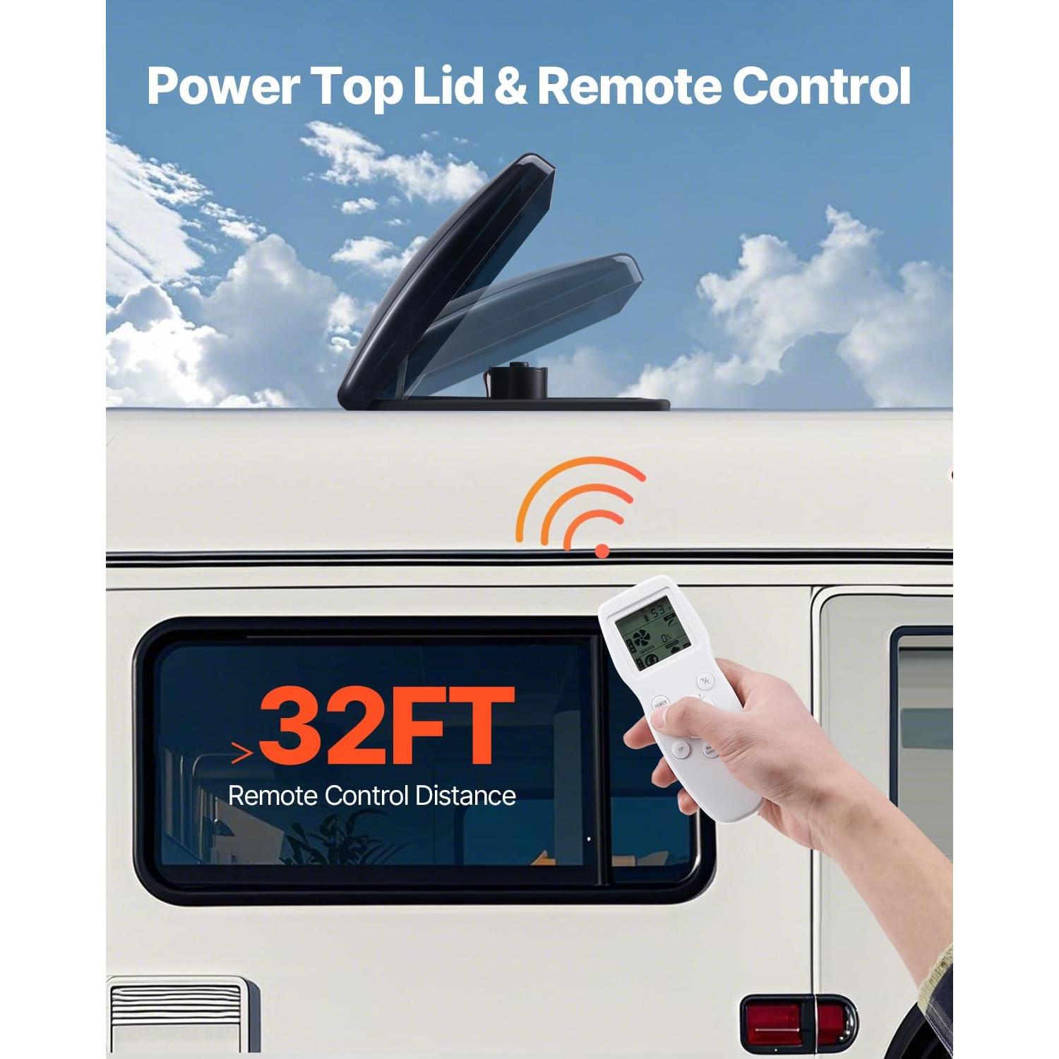 Ventilador de Techo VEVOR 35.6 cm para RV 12V con Control Remoto