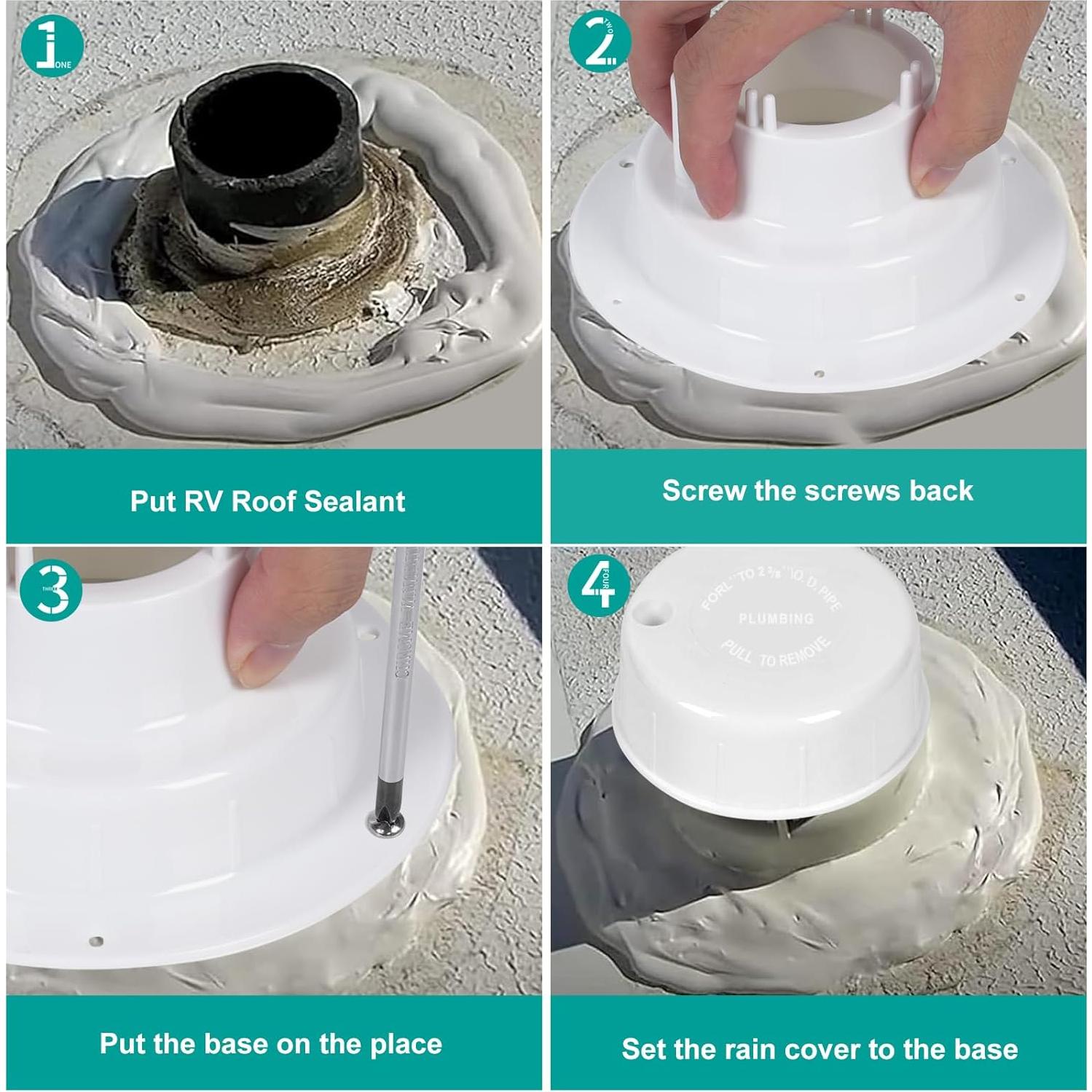 Tapa de Ventilación de Fontanería Alreczio - 2 Paquete Blanco