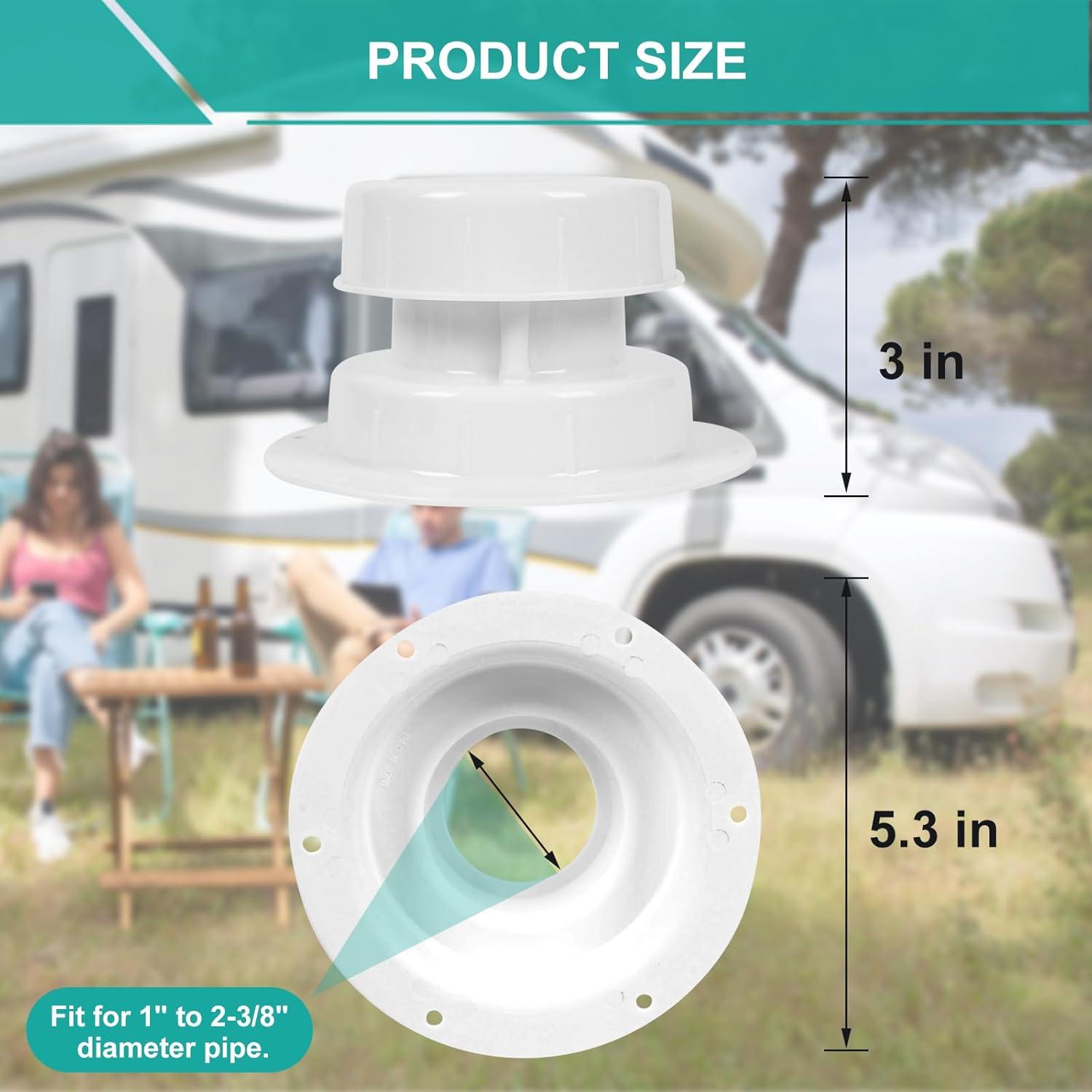 Tapa de Ventilación de Fontanería Alreczio - 2 Paquete Blanco