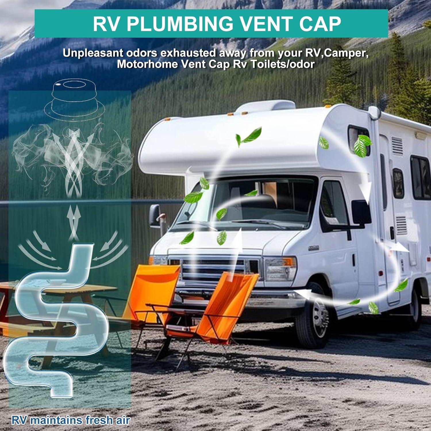 Tapa de Ventilación de Fontanería Alreczio - 2 Paquete Blanco