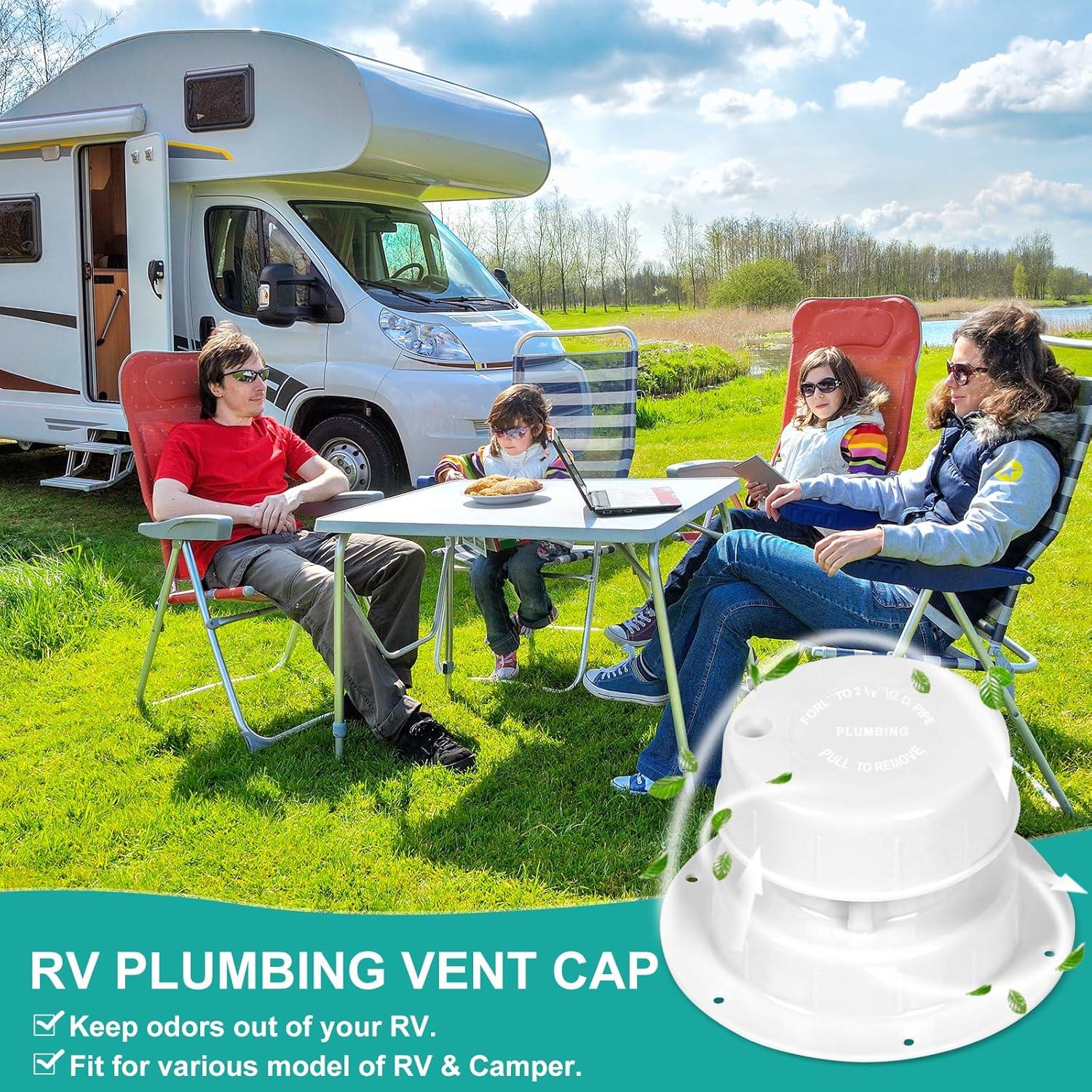 Tapa de Ventilación de Fontanería Alreczio - 2 Paquete Blanco