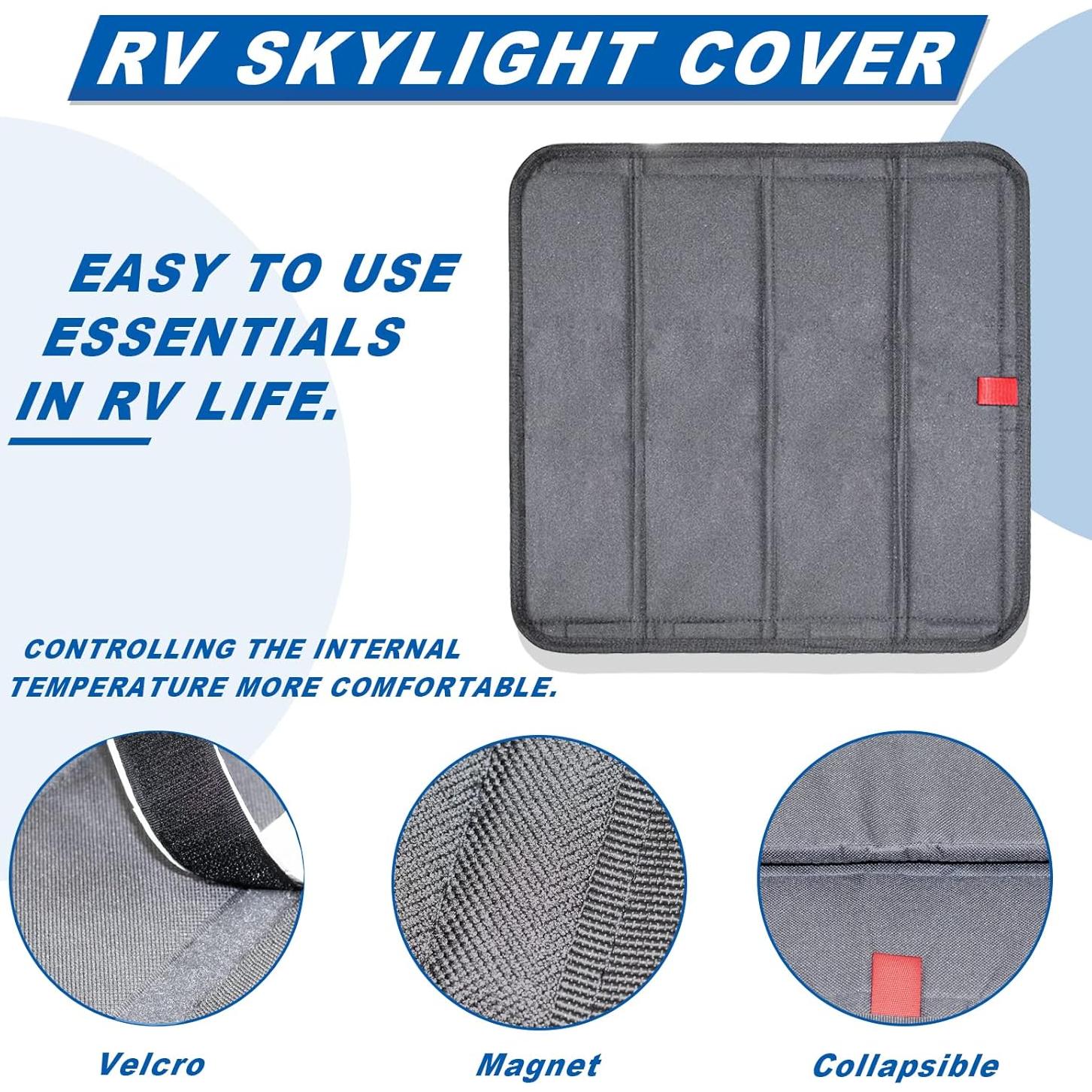 Cubierta de Tragaluces Plegable Magnética RVLAND 41x41cm Gris