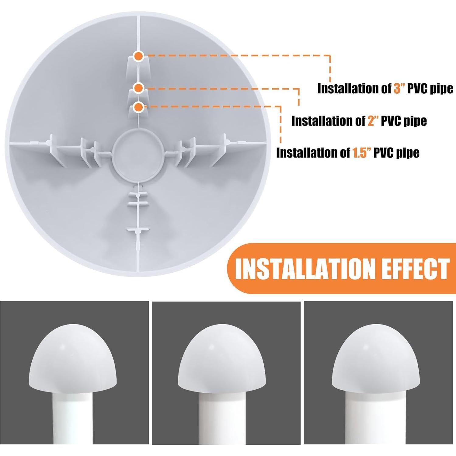 Tapa de Ventilación de PVC E-CAP321 para Chimenea 3 tamaños