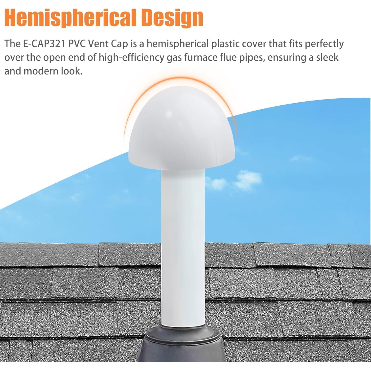 Tapa de Ventilación de PVC E-CAP321 para Chimenea 3 tamaños