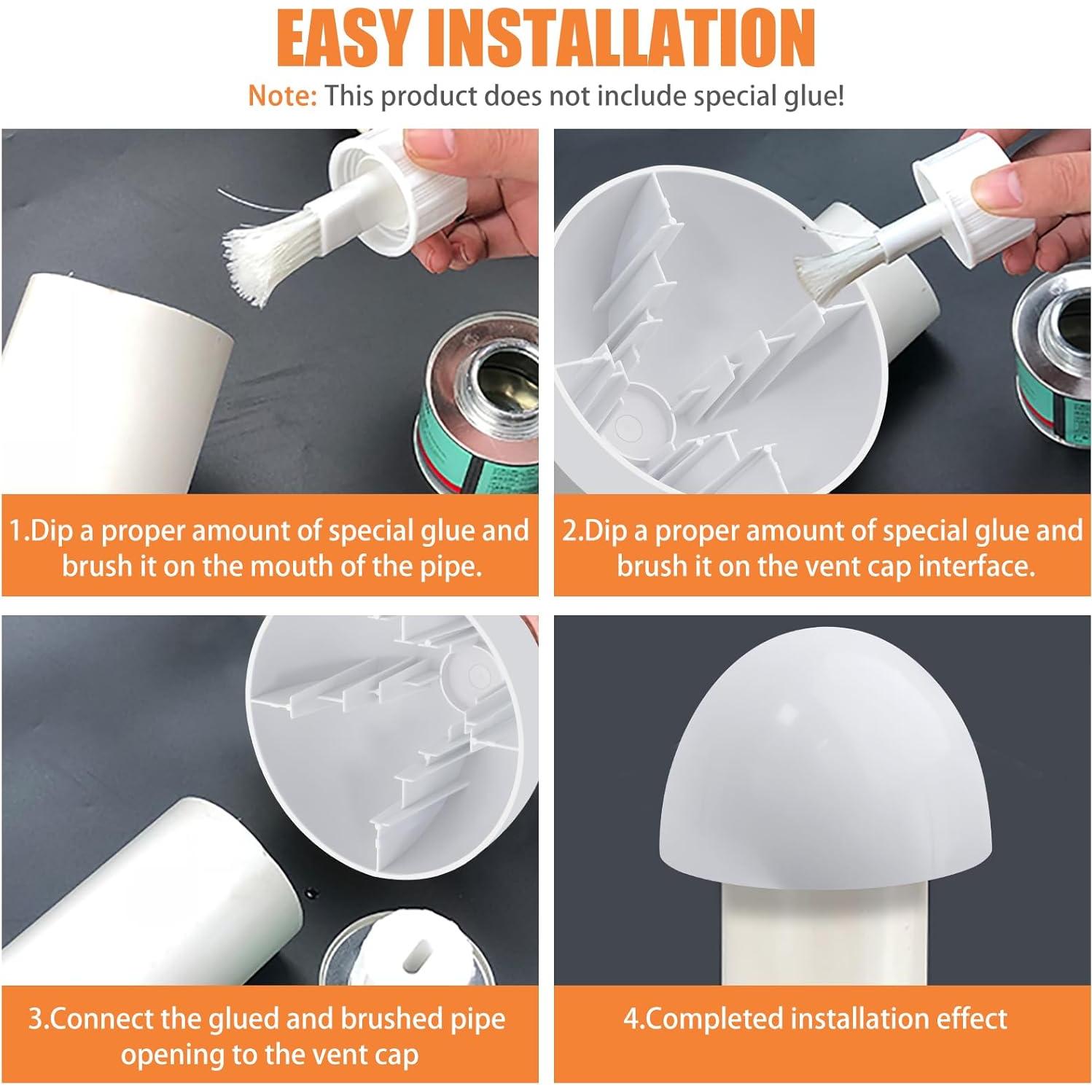 Tapa de Ventilación de PVC E-CAP321 para Chimenea 3 tamaños